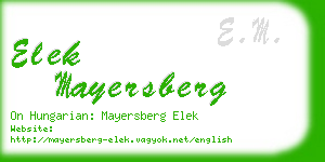 elek mayersberg business card